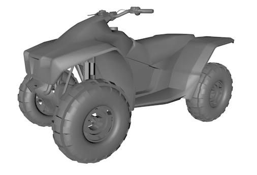 Army Quad Bike 3d model