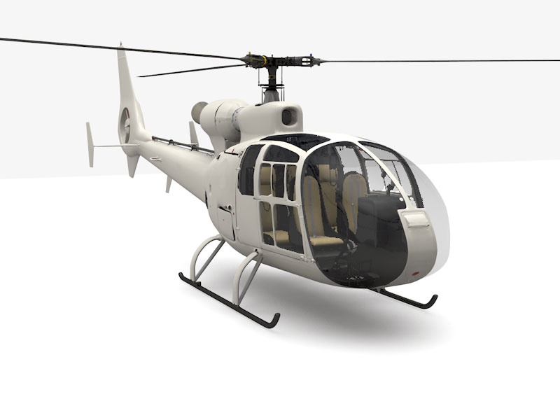 Aerospatiale Gazelleヘリコプター 3d model