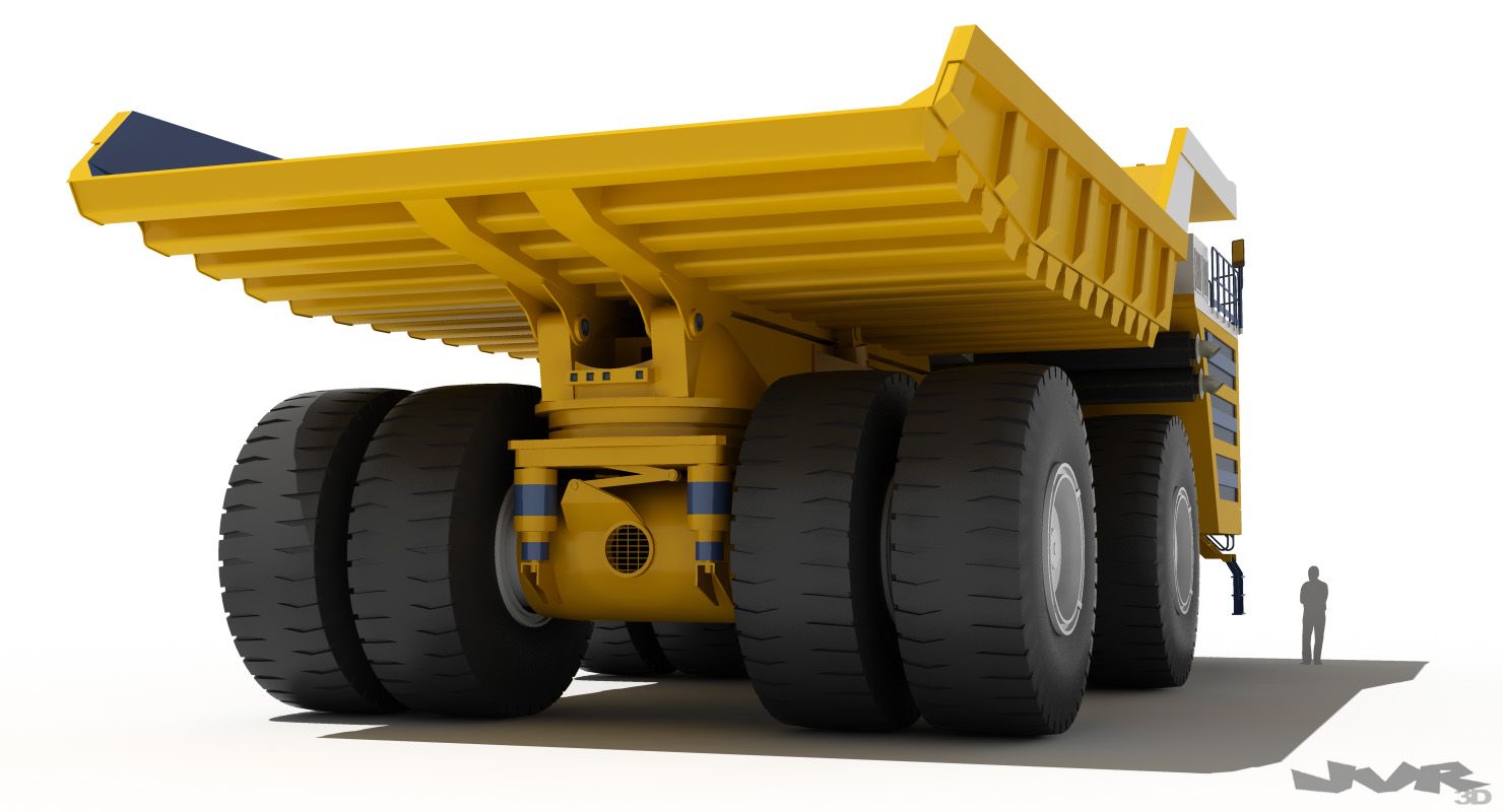 Belaz 75710 Mining Truck royalty-free 3d model - Preview no. 3