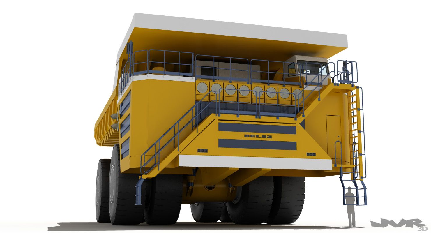 Belaz 75710 Mining Truck royalty-free 3d model - Preview no. 6