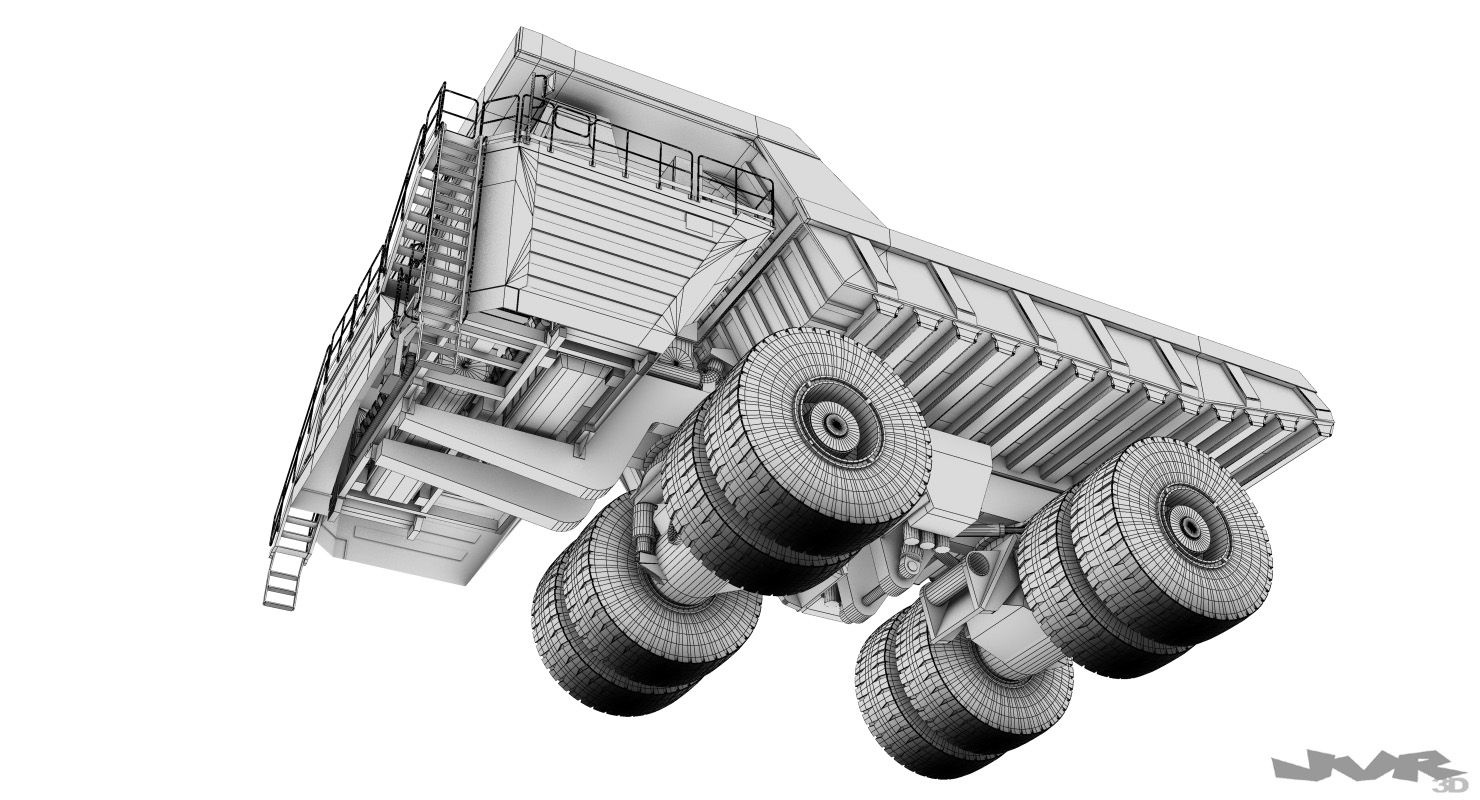 Belaz 75710 Mining Truck royalty-free 3d model - Preview no. 11