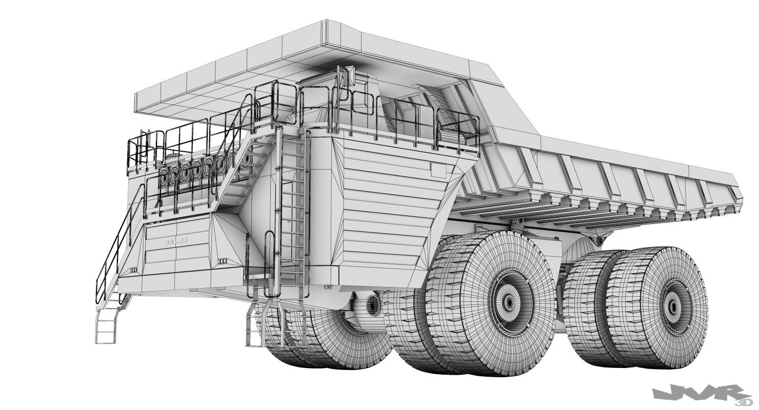 Belaz 75710 Mining Truck royalty-free 3d model - Preview no. 13