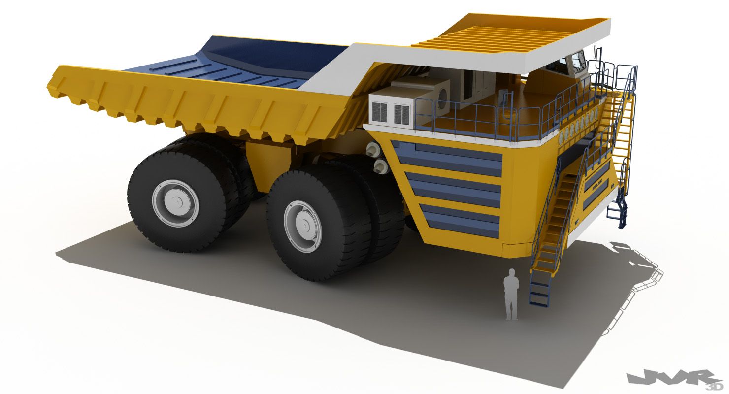 Belaz 75710 Mining Truck royalty-free 3d model - Preview no. 4