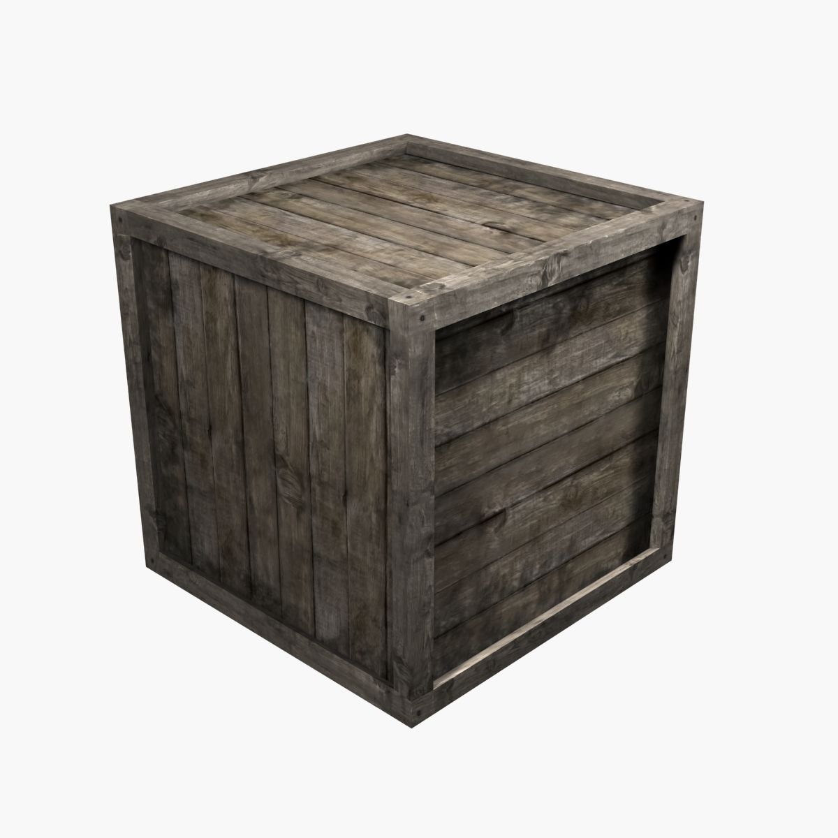 Caja de madera vieja modelo 3d