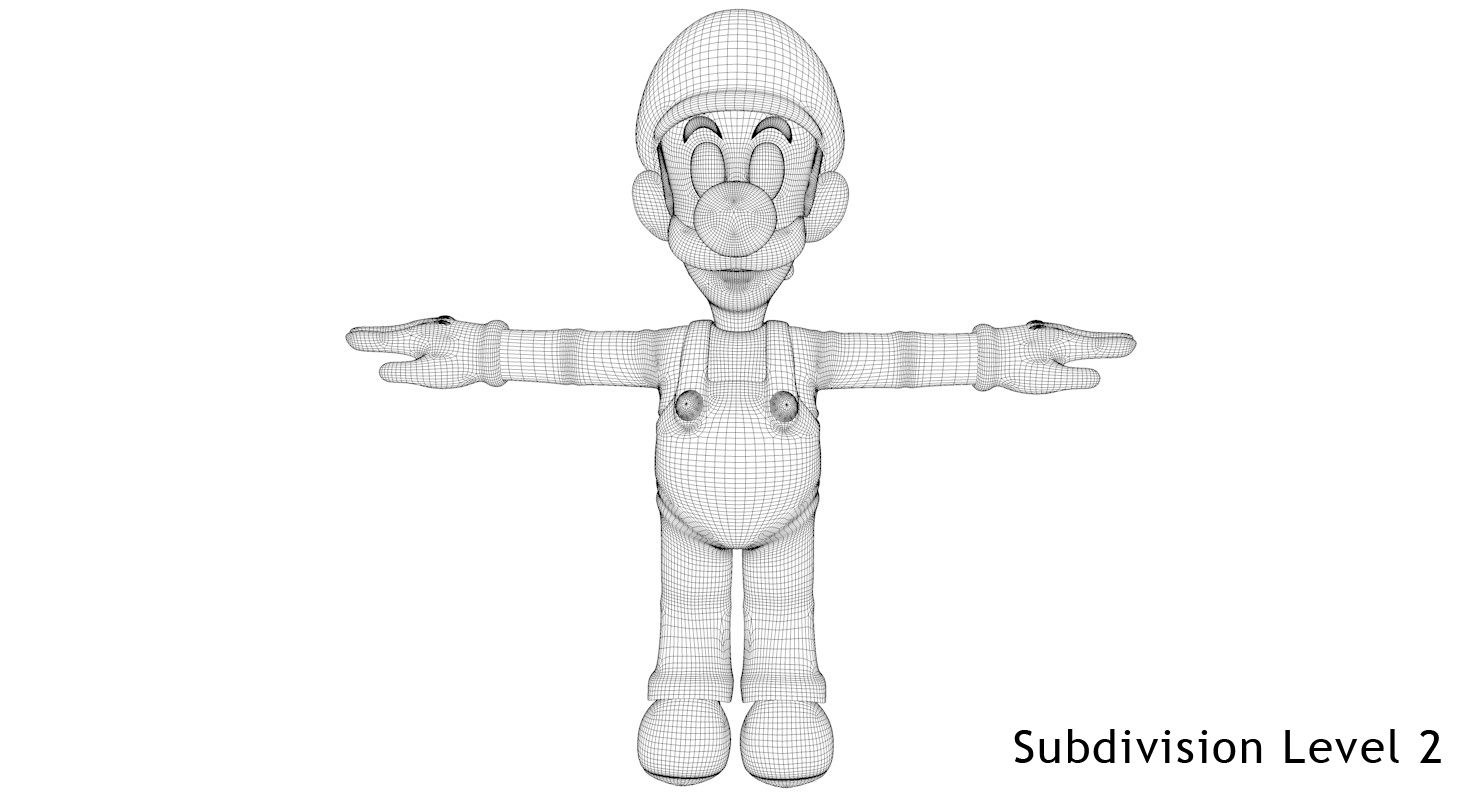 Luigi royalty-free 3d model - Preview no. 16