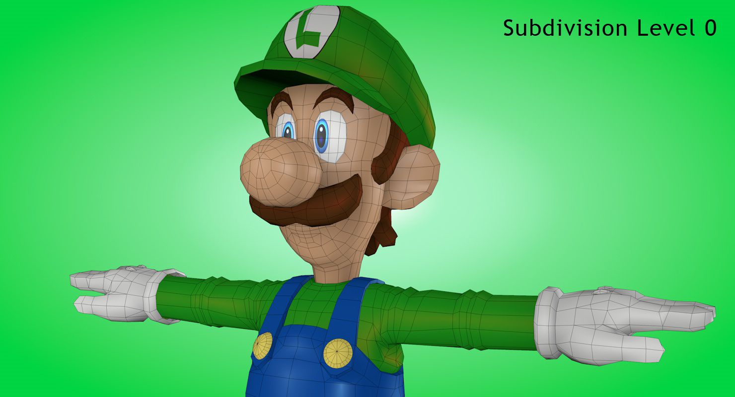 Luigi royalty-free 3d model - Preview no. 17