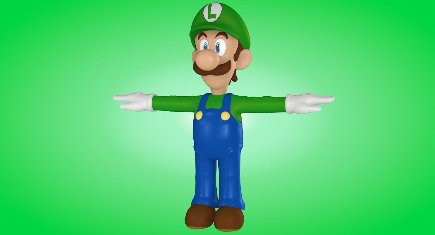 Luigi royalty-free 3d model - Preview no. 3