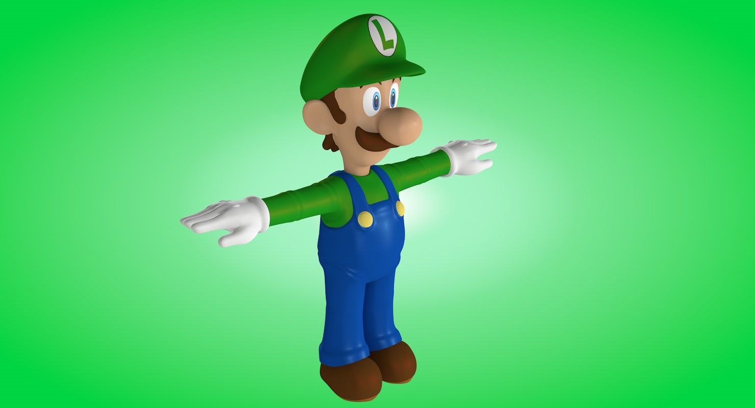 Luigi royalty-free 3d model - Preview no. 4