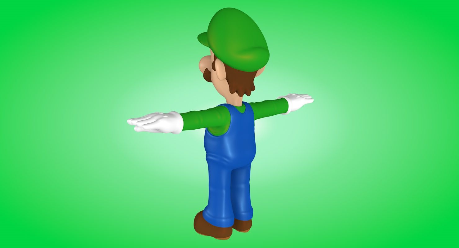 Luigi royalty-free 3d model - Preview no. 5