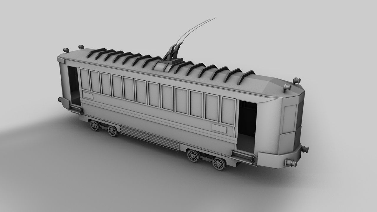 tranvía modelo 3d