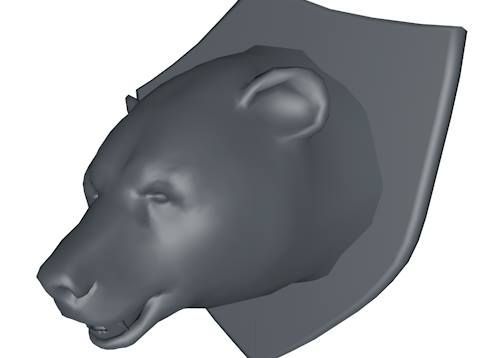 Low Poly Mounted Bear Head 3d model