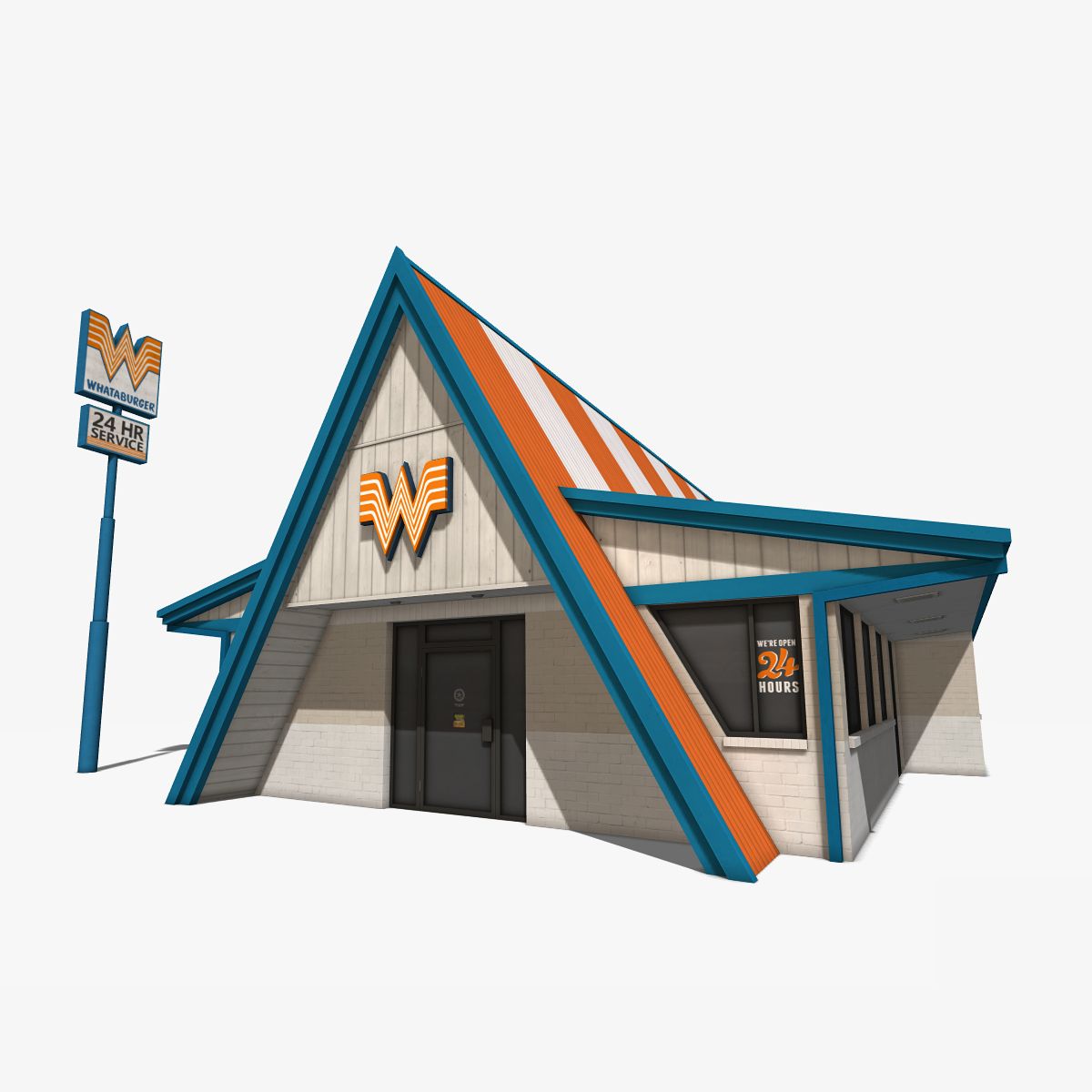 Restaurante Whataburger modelo 3d