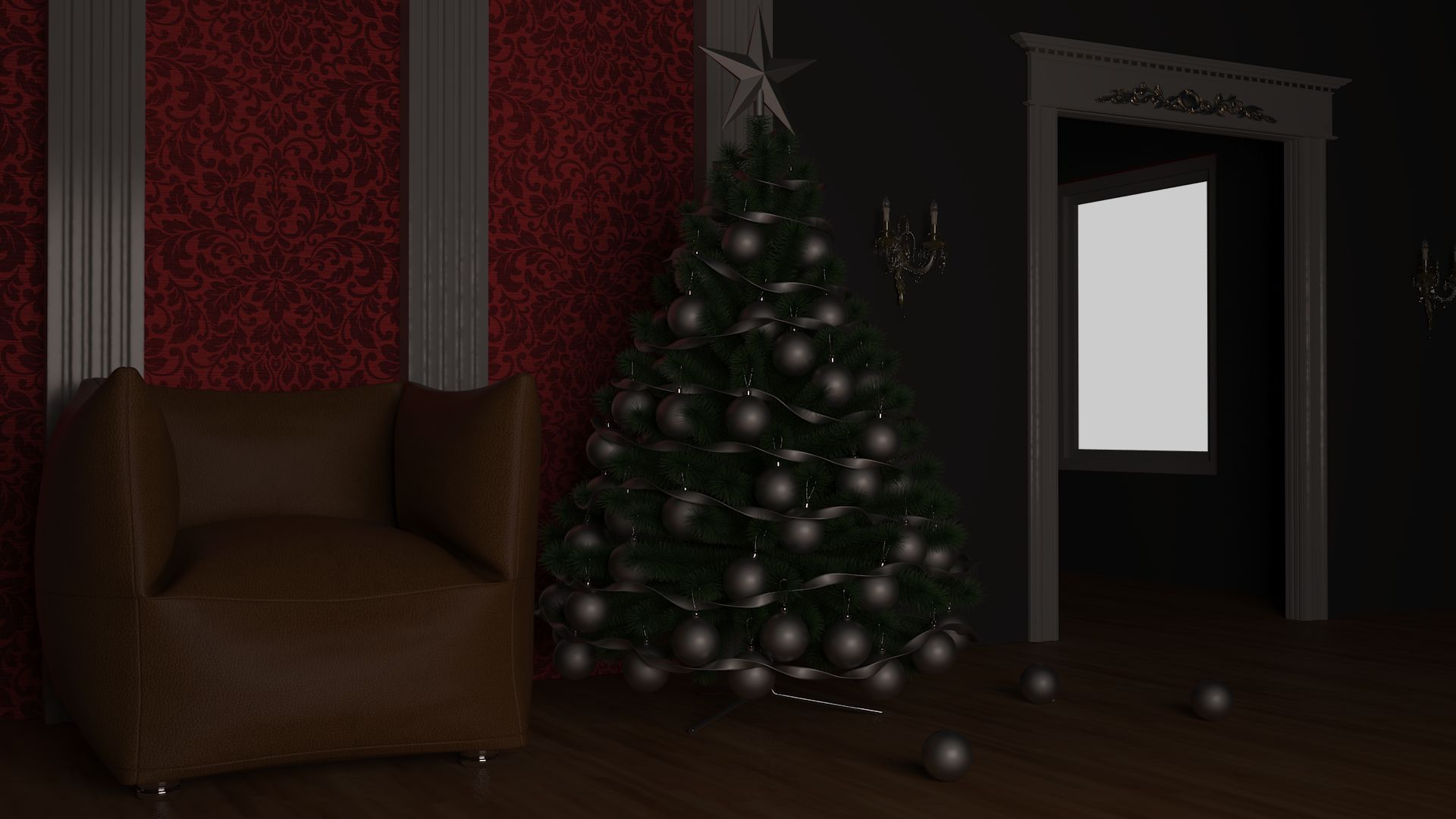 Christmas tree scene 3d model