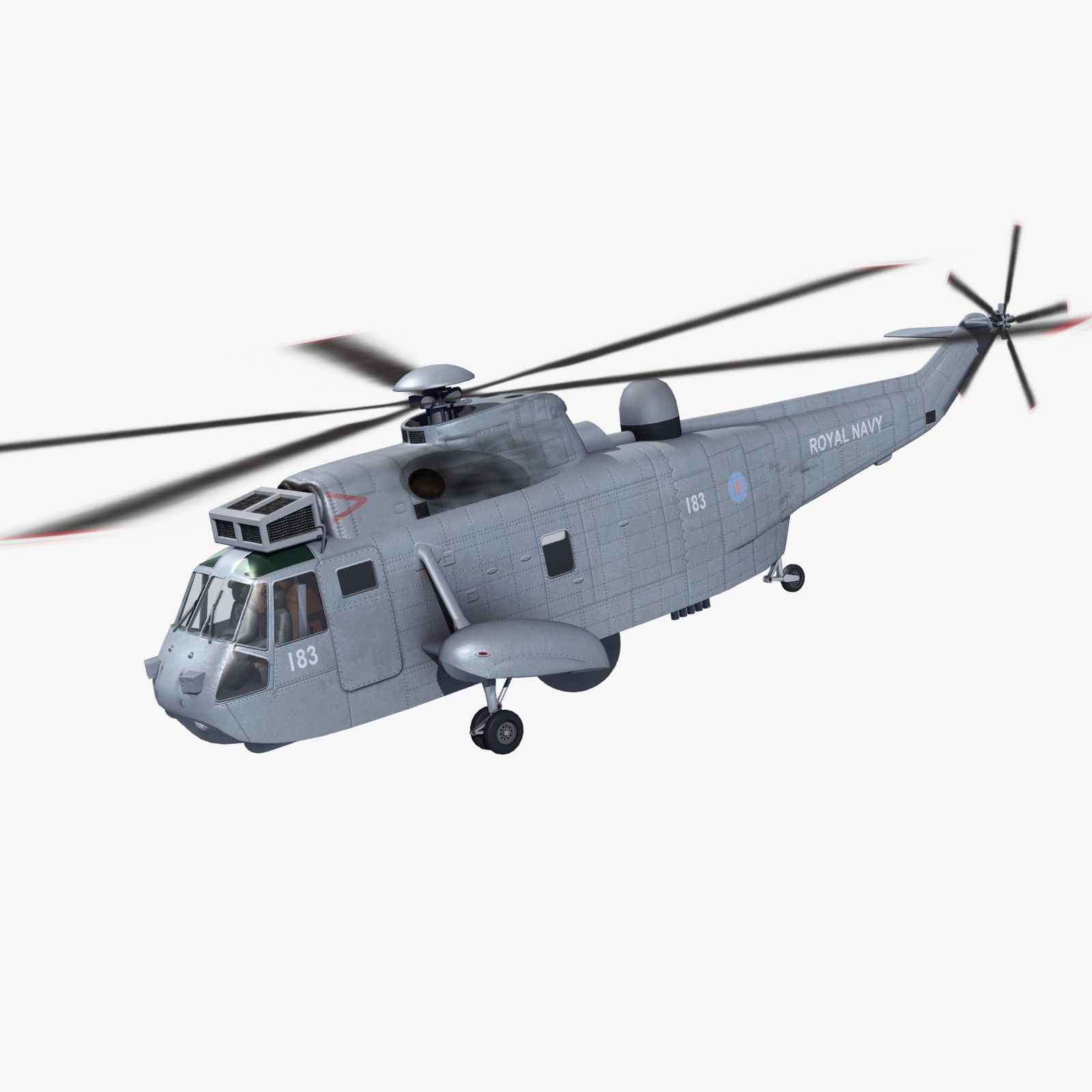 Королевский флот SeaKing Mk7 royalty-free 3d model - Preview no. 9