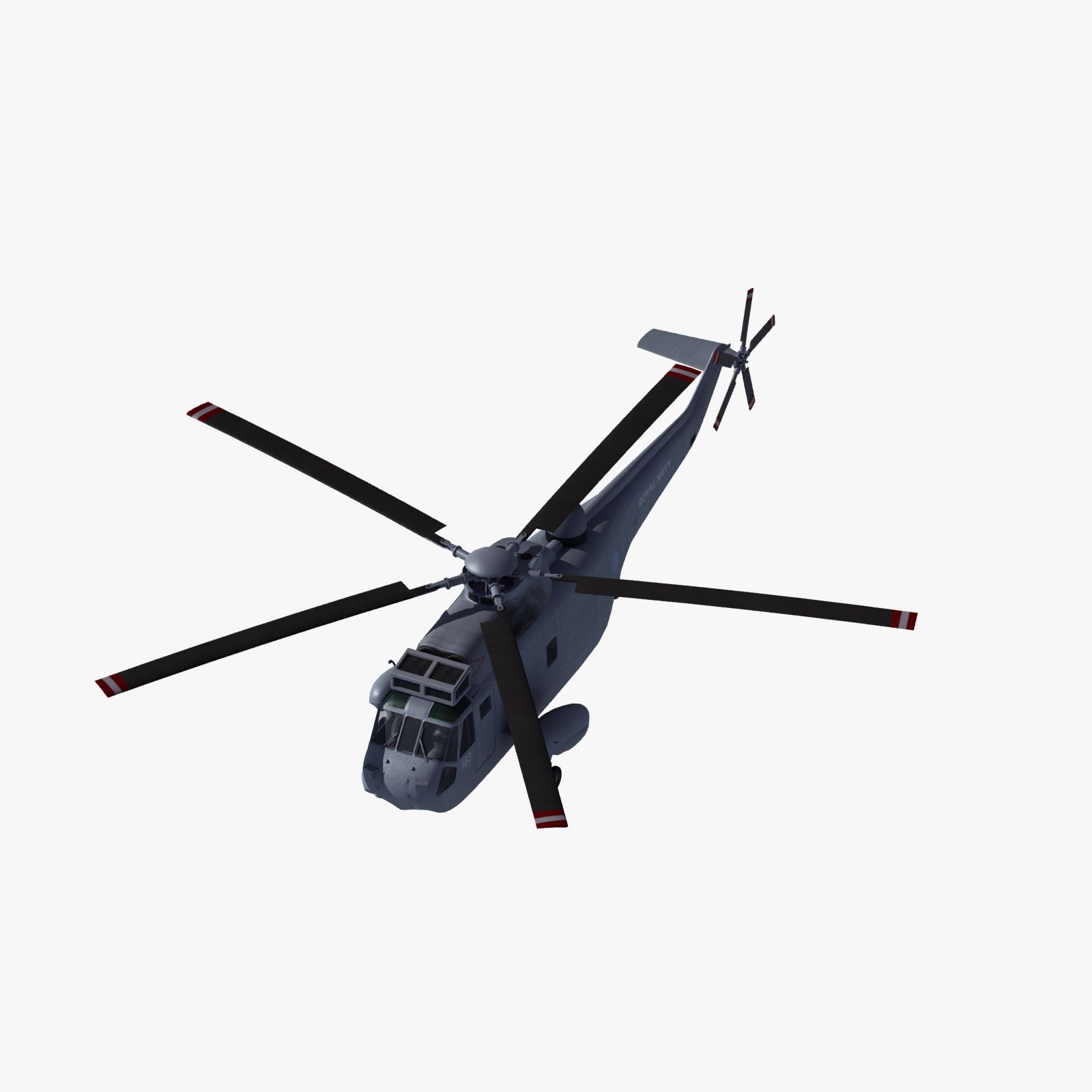 Королевский флот SeaKing Mk7 royalty-free 3d model - Preview no. 28