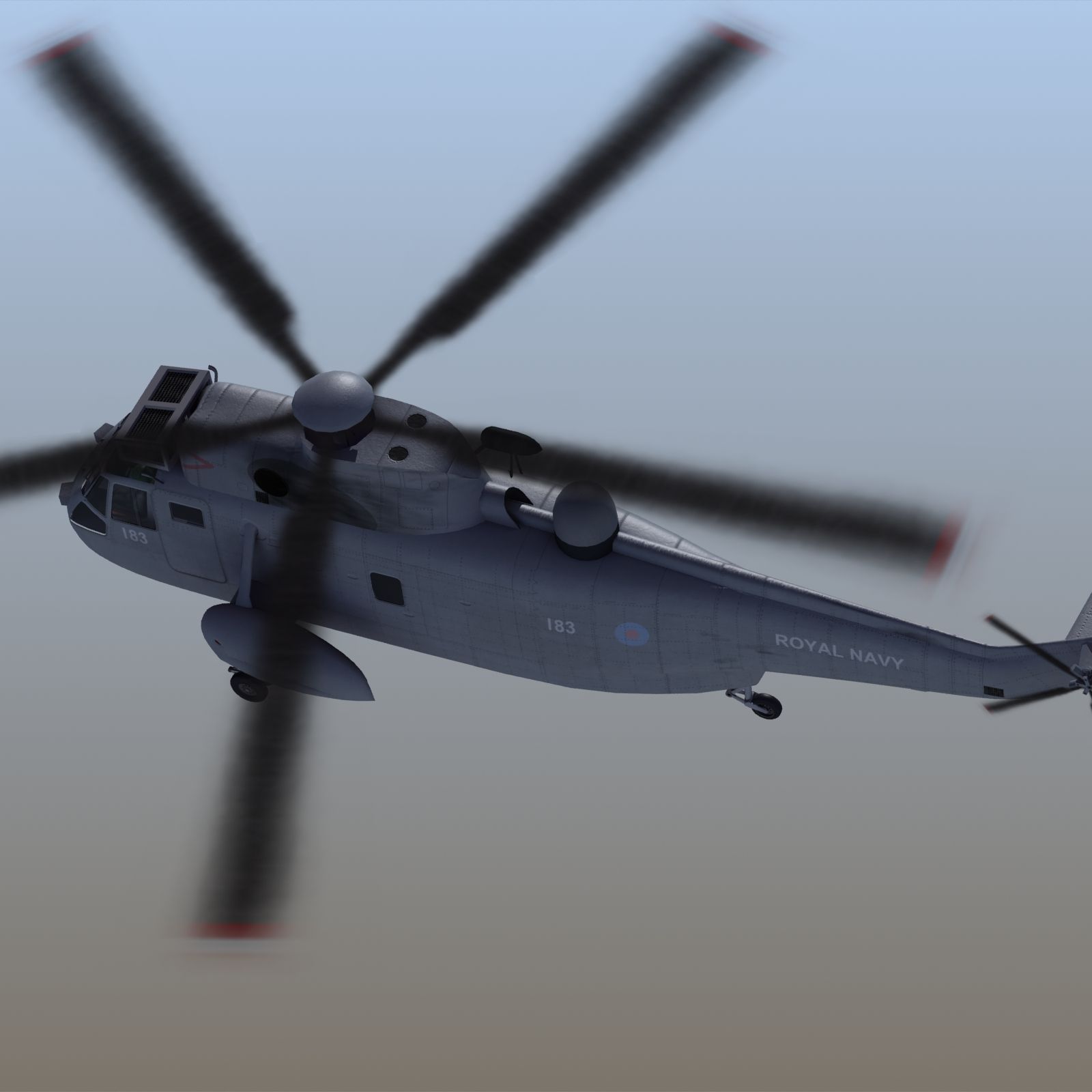 Королевский флот SeaKing Mk7 royalty-free 3d model - Preview no. 8