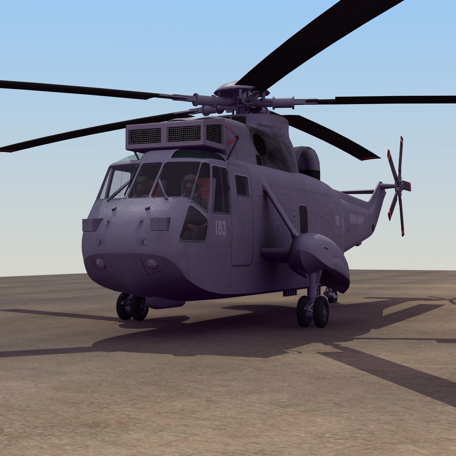 Королевский флот SeaKing Mk7 royalty-free 3d model - Preview no. 15