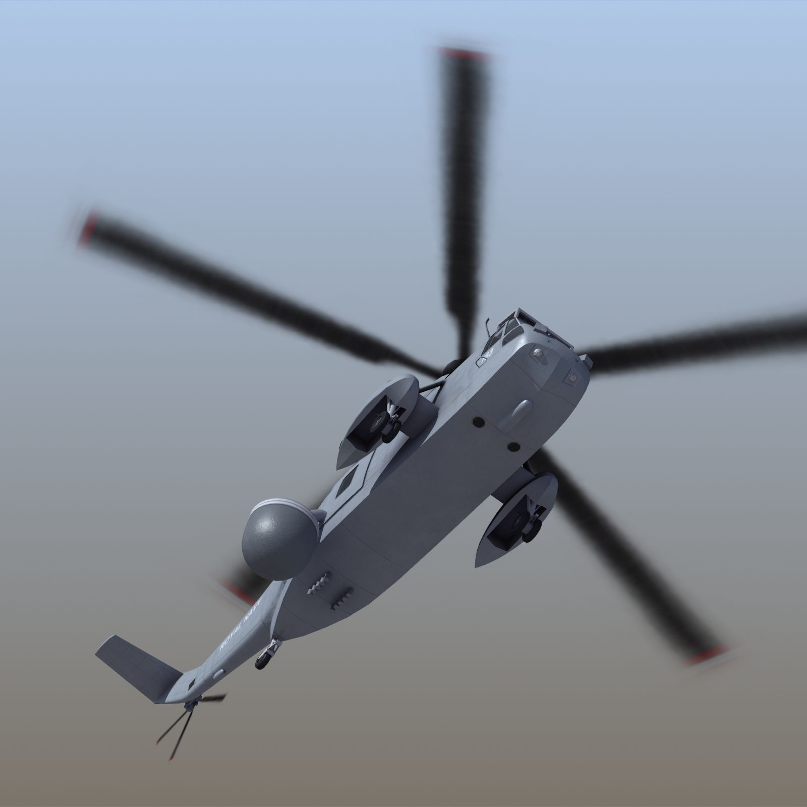 Королевский флот SeaKing Mk7 royalty-free 3d model - Preview no. 10