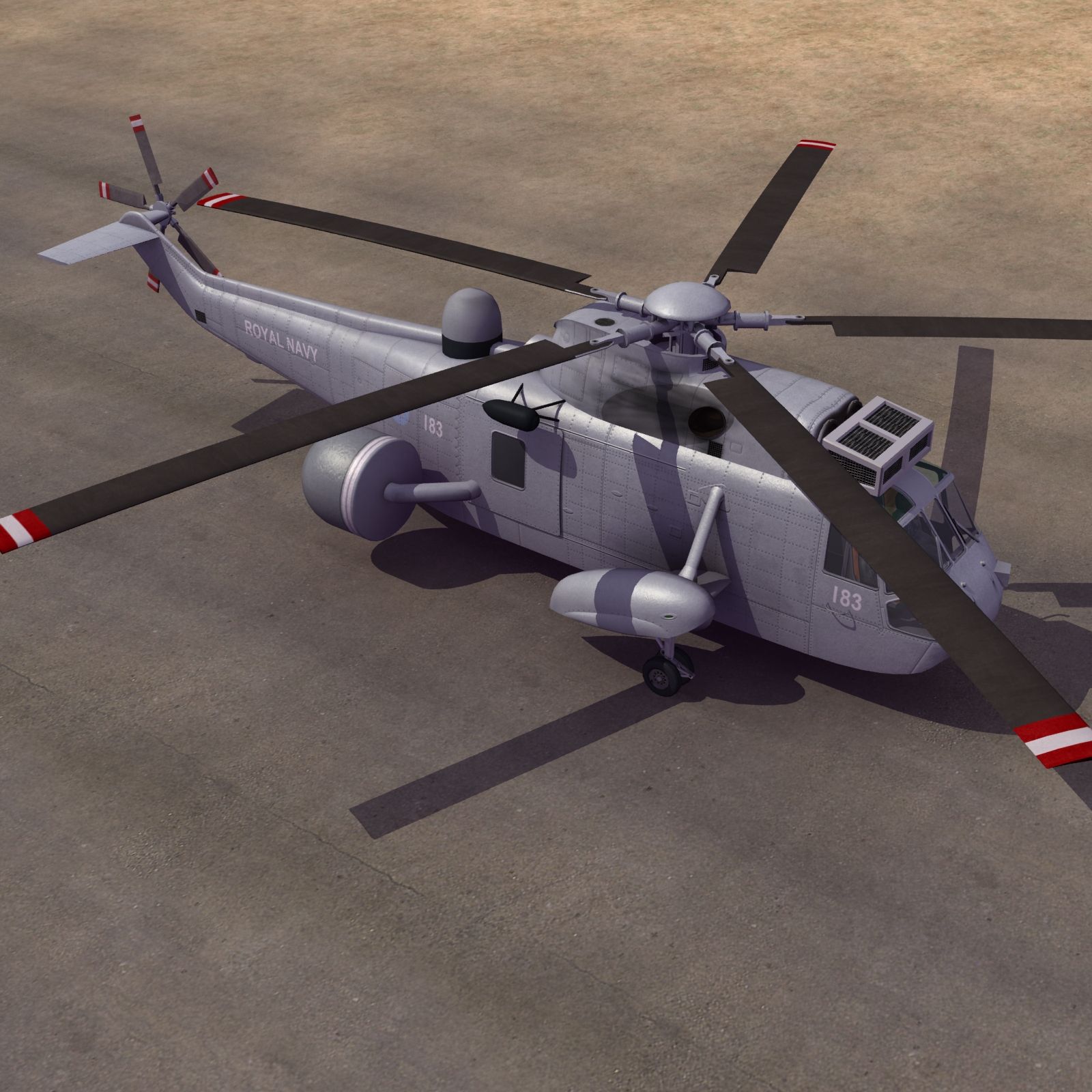 Королевский флот SeaKing Mk7 royalty-free 3d model - Preview no. 17