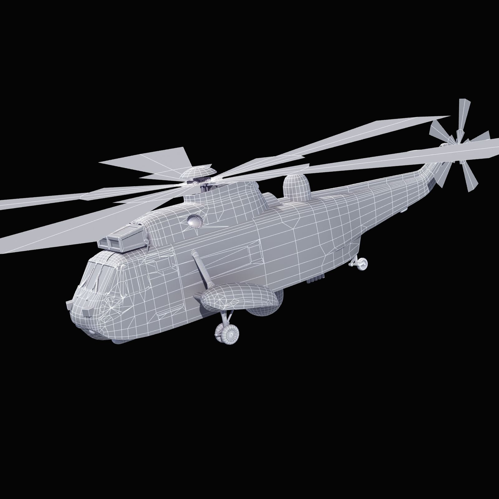 Королевский флот SeaKing Mk7 royalty-free 3d model - Preview no. 20