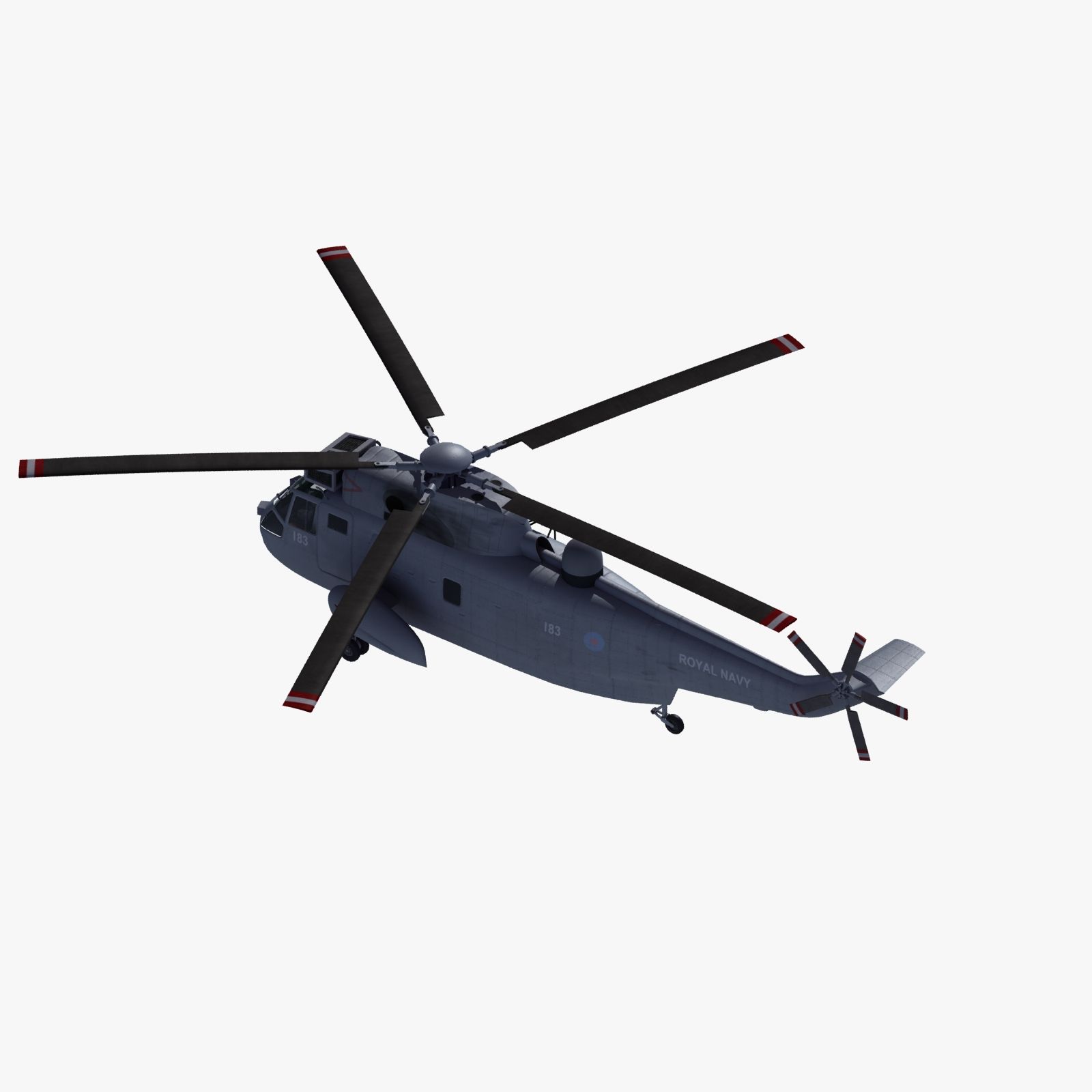 Королевский флот SeaKing Mk7 royalty-free 3d model - Preview no. 26