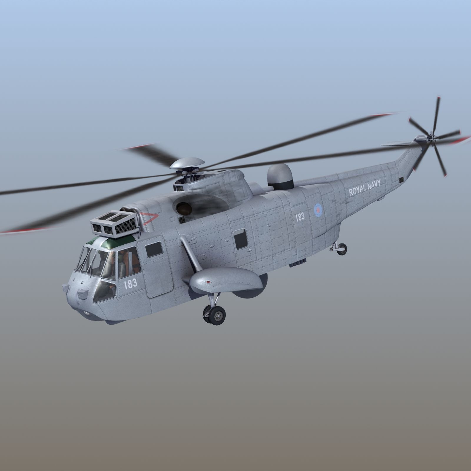 Королевский флот SeaKing Mk7 royalty-free 3d model - Preview no. 2