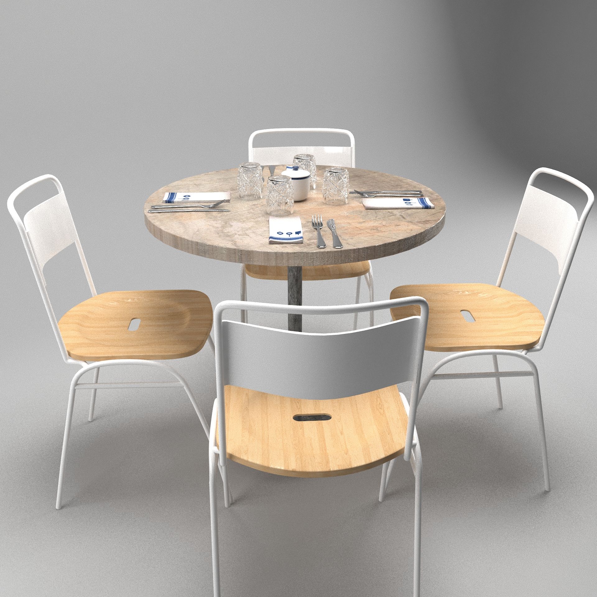 Restaurant Table(4) 3d model