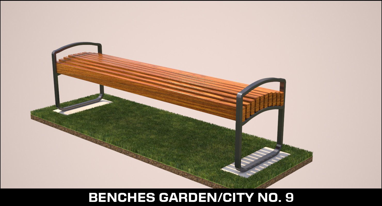 bench garden city no. 9 3d model