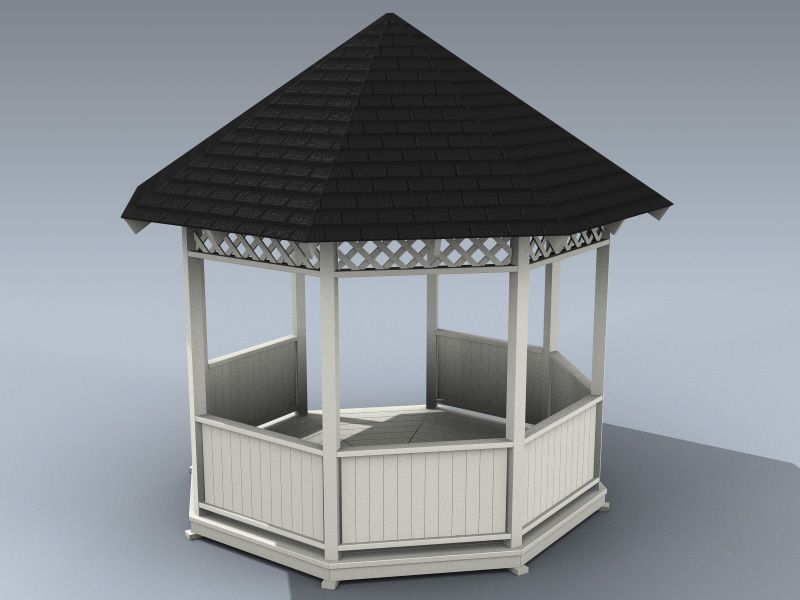 Gazebo royalty-free 3d model - Preview no. 3