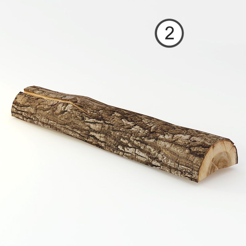 set of wooden logs royalty-free 3d model - Preview no. 5