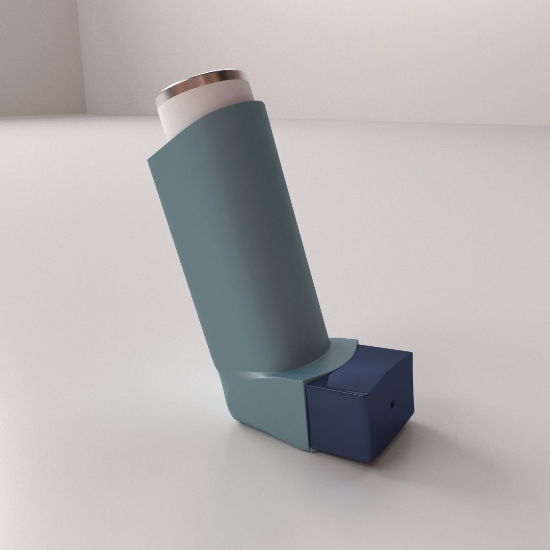 Inhalador de asma modelo 3d