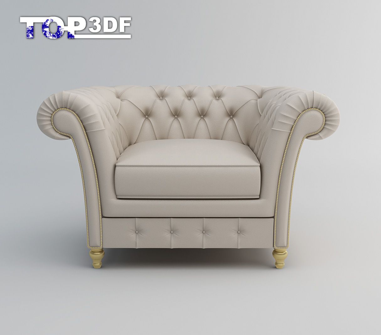 Sofá único clássico 3d model