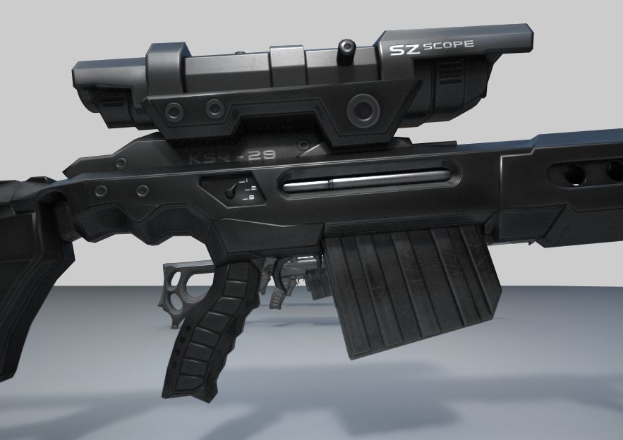 Rifle de francotirador KSR-29 modelo 3d