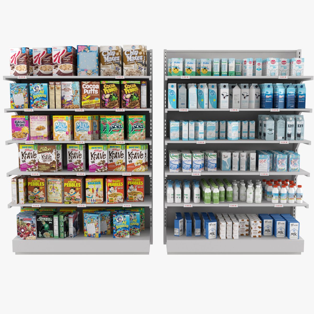 Market Display Shelves 3d model