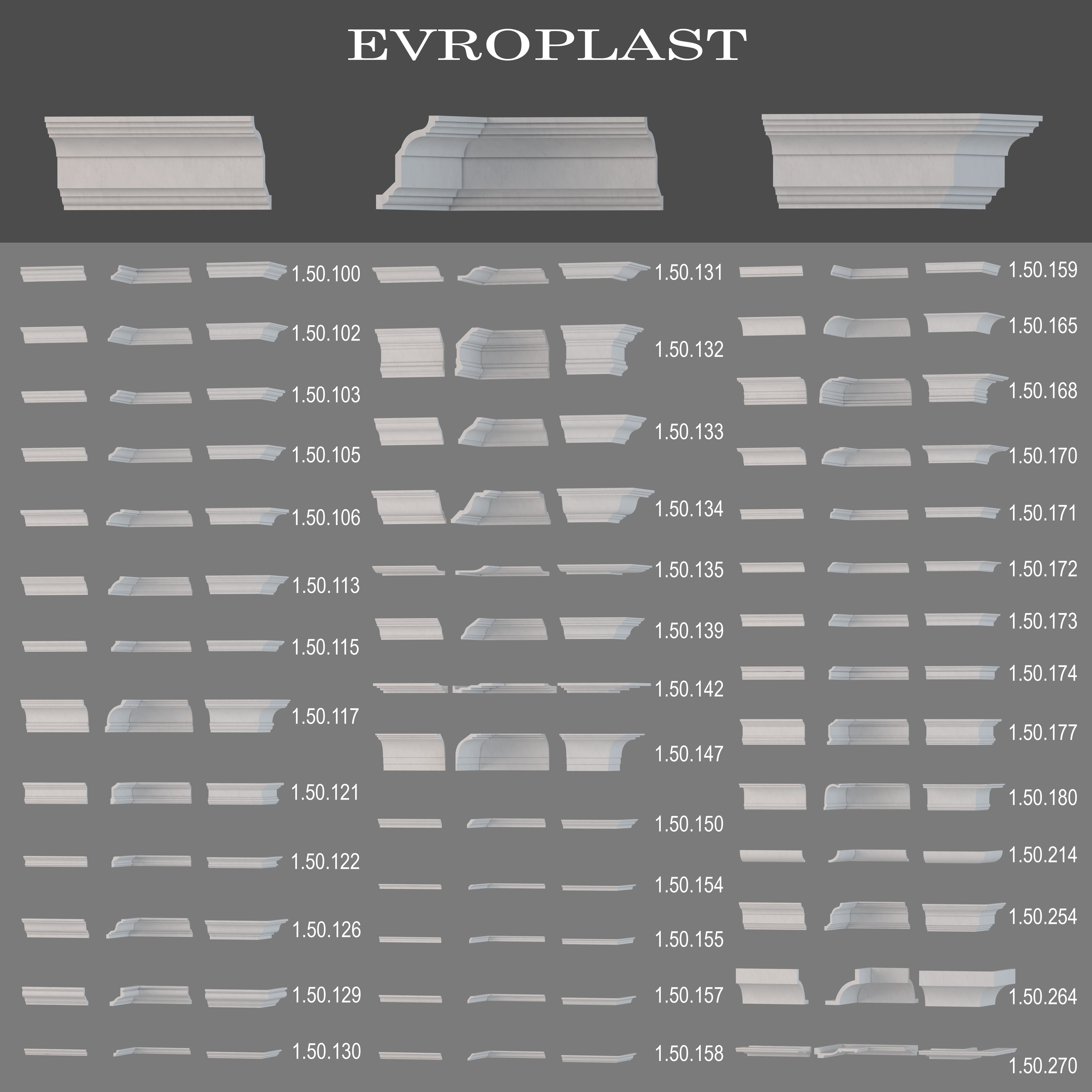 cornisas corredizas Evroplast modelo 3d