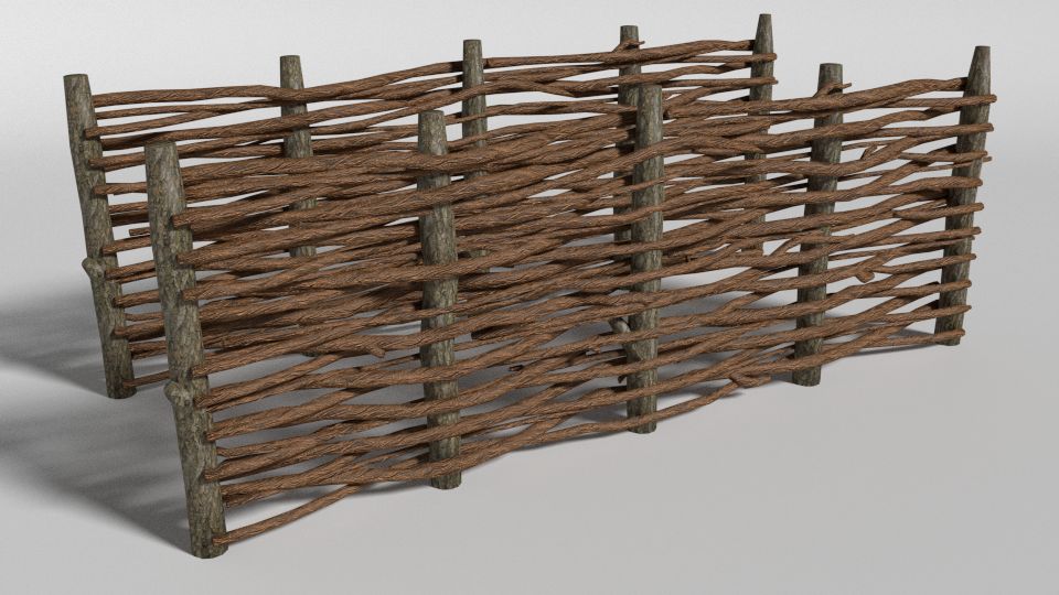 cerca de madeira 3d model