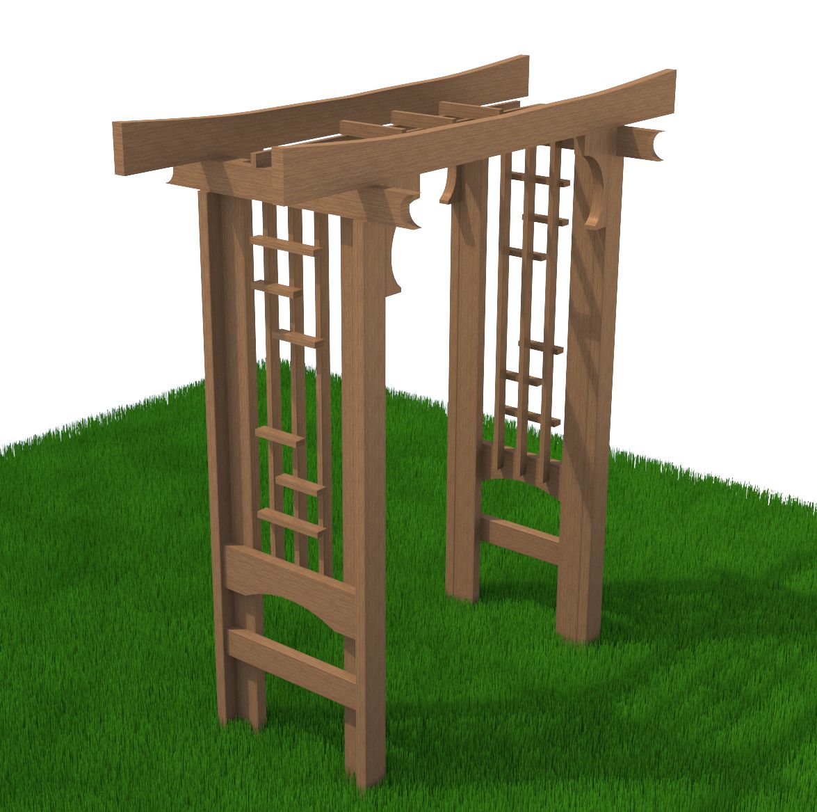 Pergola 3 royalty-free 3d model - Preview no. 2