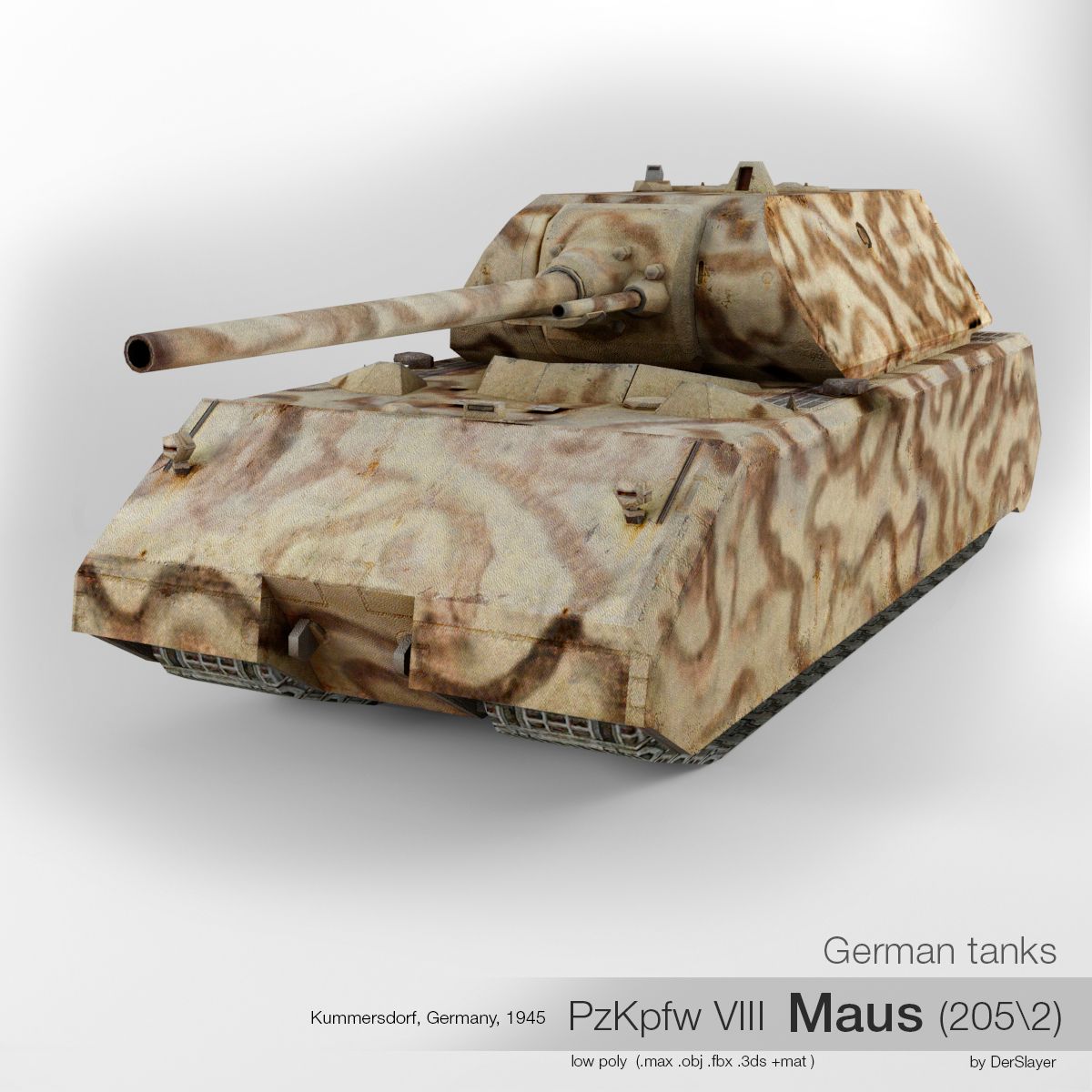 Char allemand PzKpfw VIII Maus (205 \ 2) 3d model