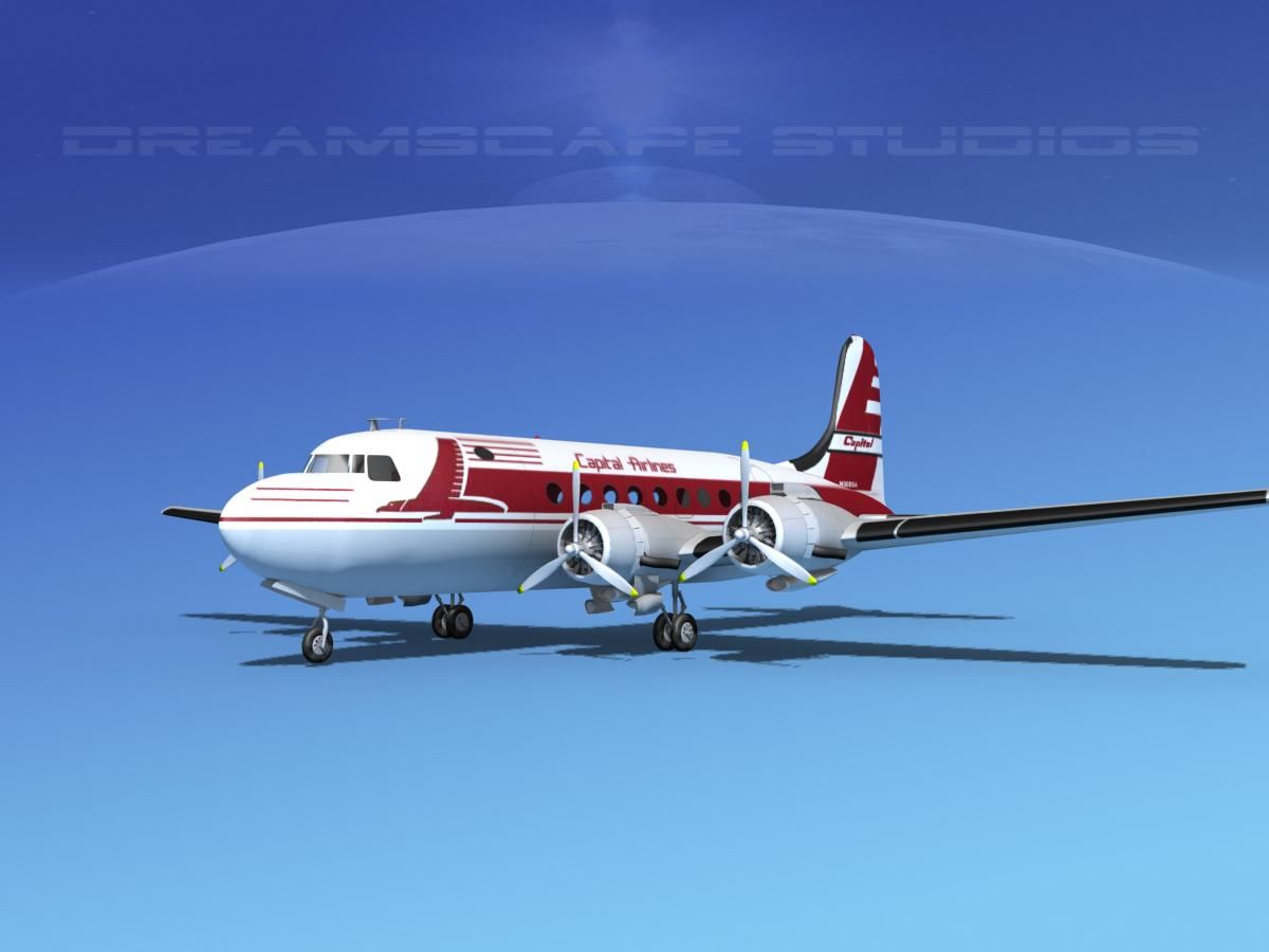 Douglas DC-4 Capitol Airlines 3d model