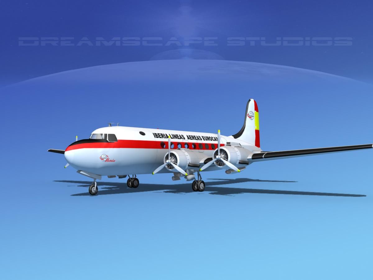 Douglas DC-4 Iberia Airlines 3d model