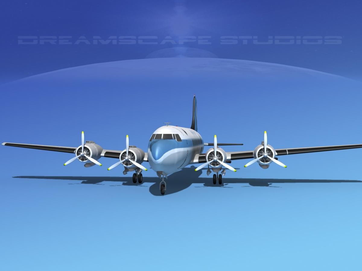 Douglas DC-4 Sabena Airlines 2 royalty-free 3d model - Preview no. 2