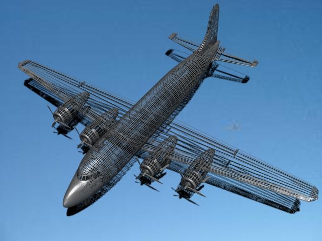 Douglas DC-4 Sabena Airlines 2 royalty-free 3d model - Preview no. 15