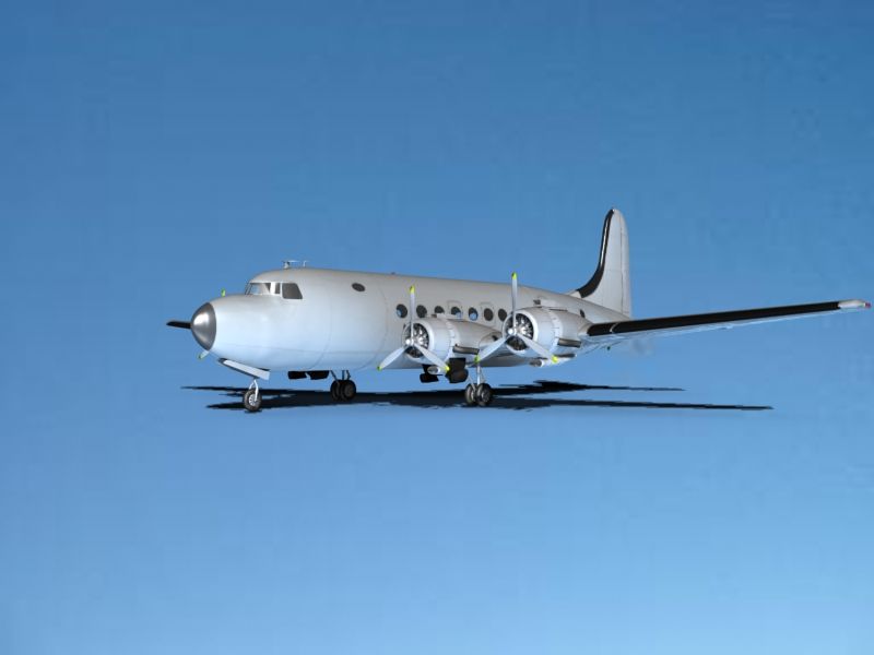 Douglas DC-4 Sabena Airlines 2 royalty-free 3d model - Preview no. 13