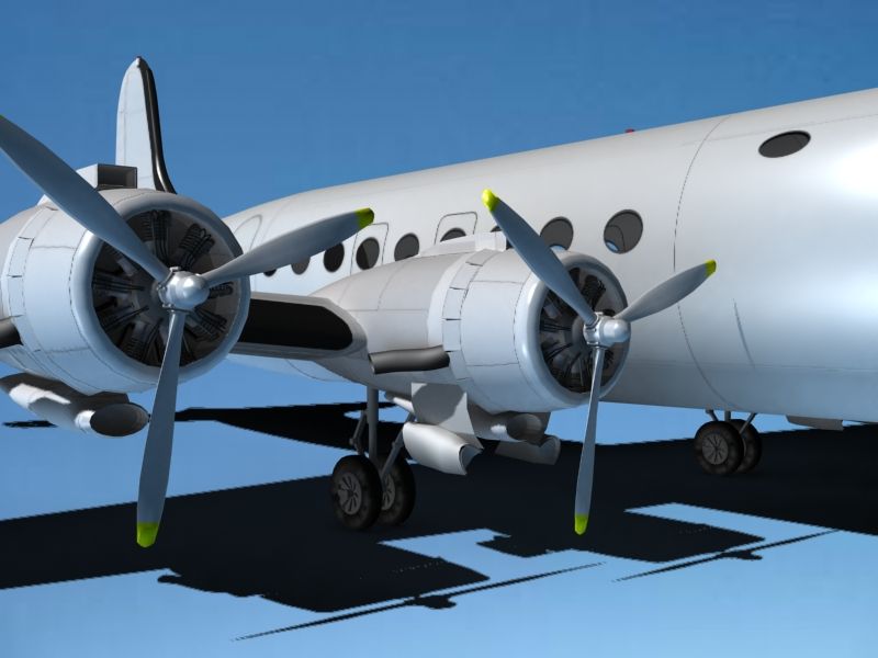 Douglas DC-4 Seaboard and Western royalty-free 3d model - Preview no. 14