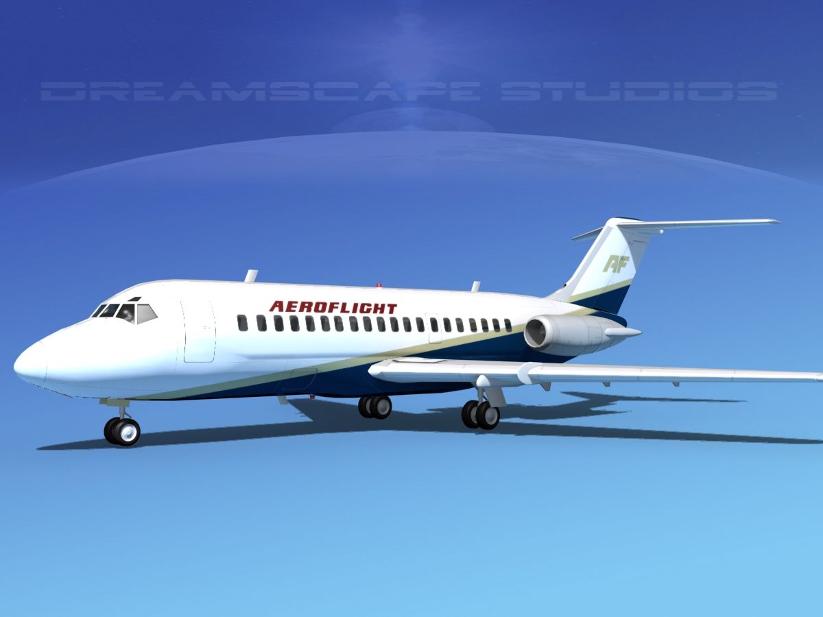 Douglas DC-9-20 Aero Flight 3d model