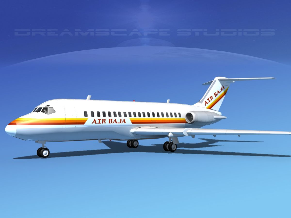 Douglas DC-9-20 Air Baja 3d model