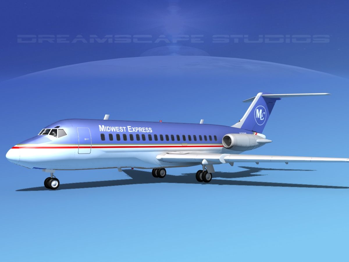 Douglas DC-9-20 Midwest Express 3d model