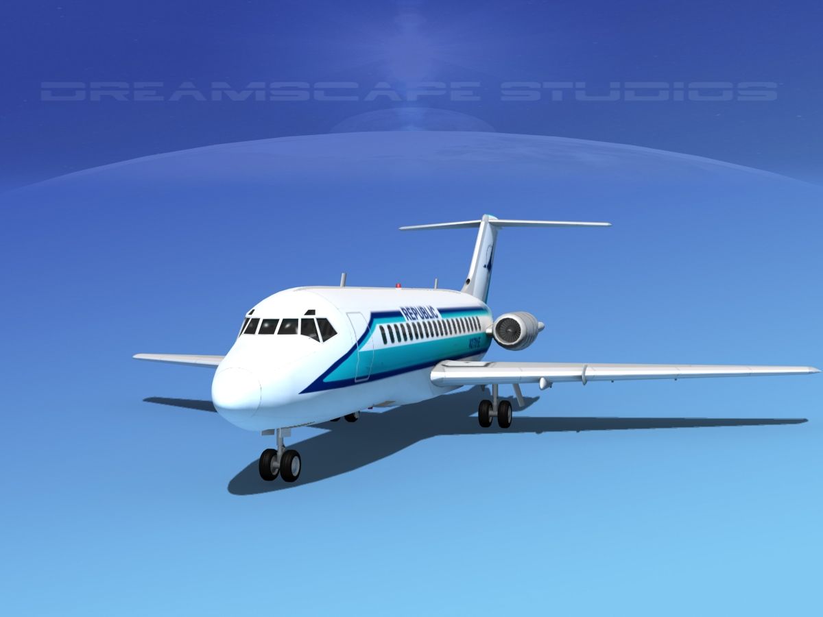 Douglas DC-9-20 Republic 3d model