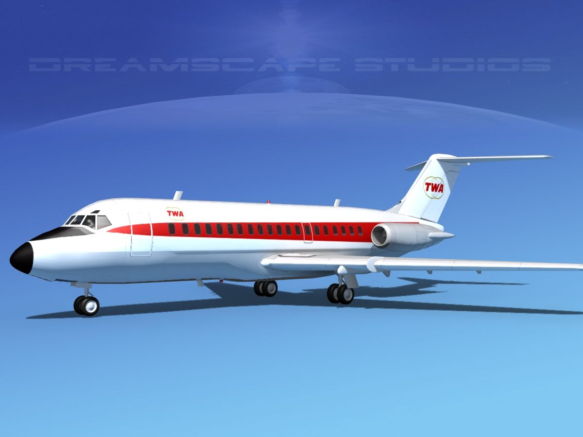 Douglas DC-9-20 Trans World 1 3d model