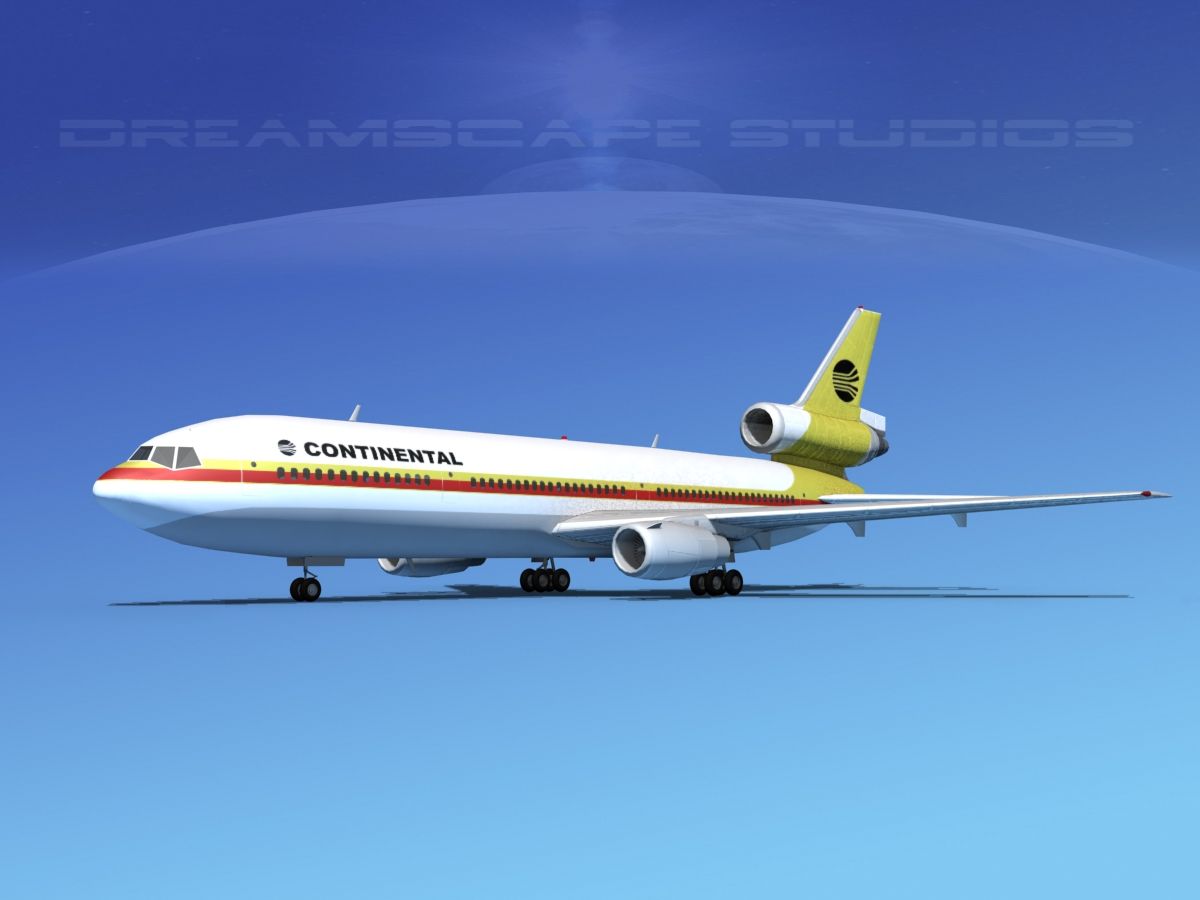 Douglas DC-10 Continental 1 3d model